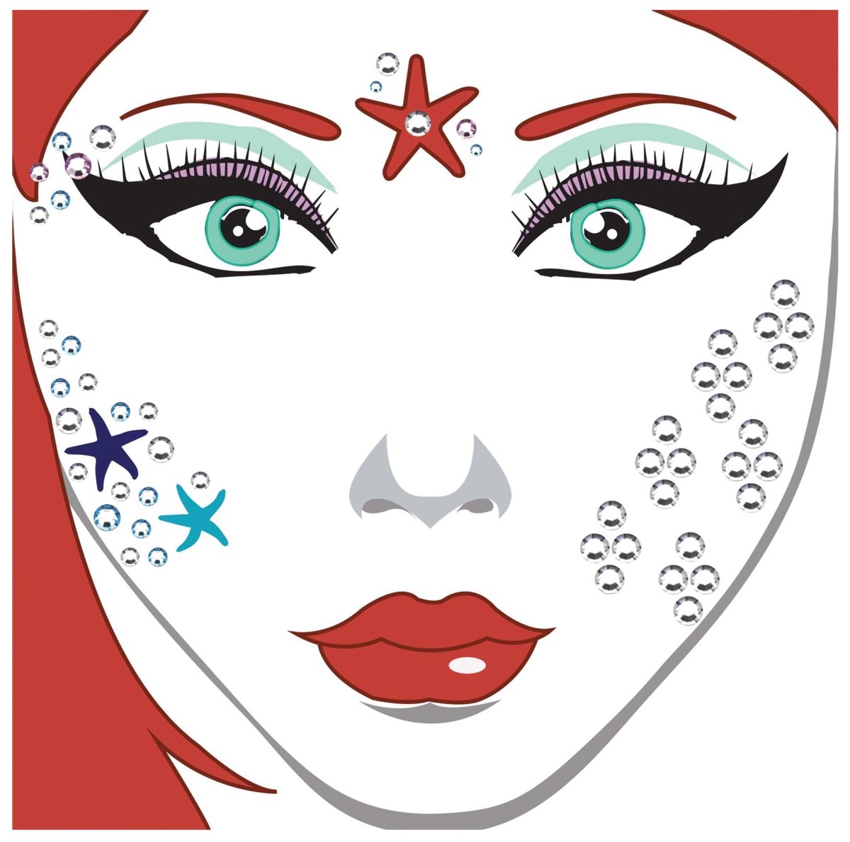 Glfd011 Face Decal Mermaid