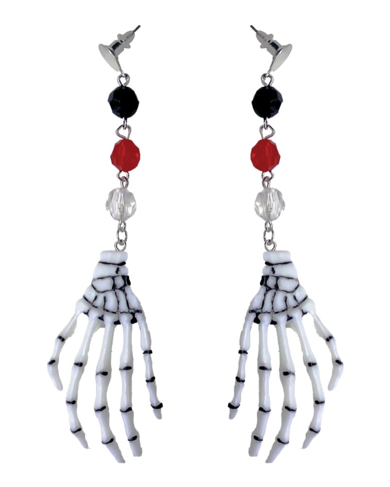 Glha168 4 In. Skeleton Hand Drop Earrings