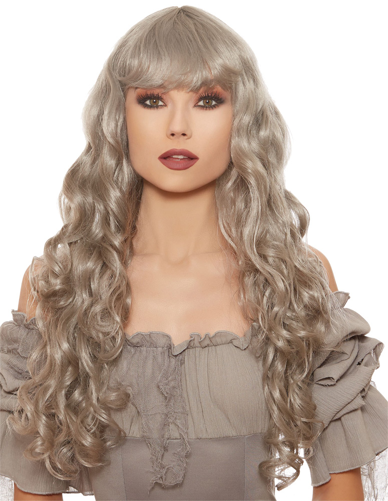 Dreamgirl Rl11370 Long Curly Gray Wig