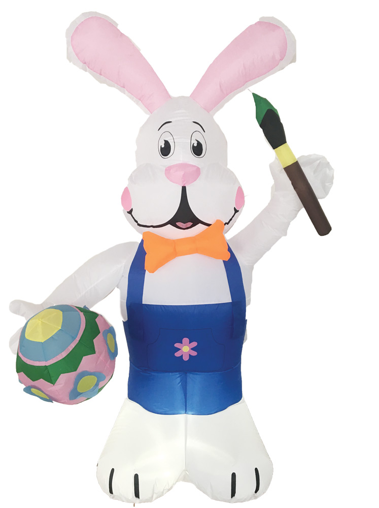 Morris Vahe0016 7 Ft. Inflate Bunny With Brush Egg Decoration