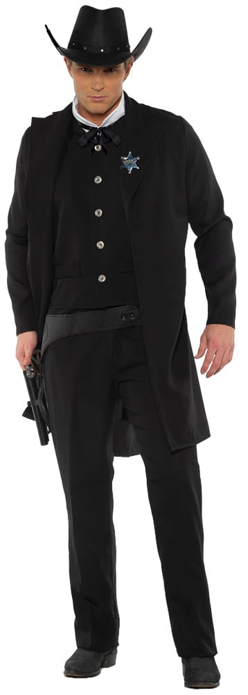 Ur29928 Dark Sheriff Adult Costume, One Size