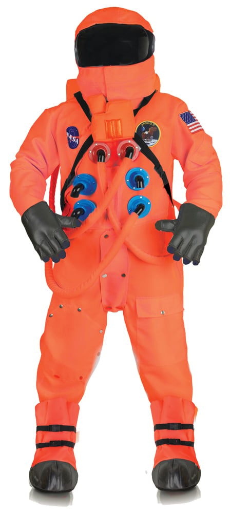 Ur30113 Astronaut Deluxe Adult Suit, Orange - One Size