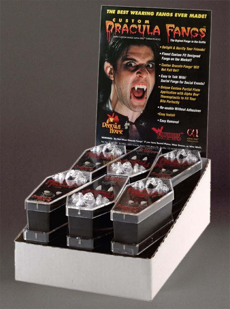 Fhd01md 12 Piece Dracula Fangs Display, Medium