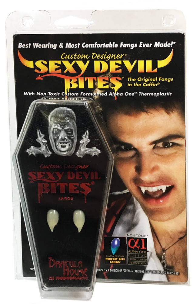 Fh03cmd Sexy Devil Bites Clam Shell Fangs, Medium