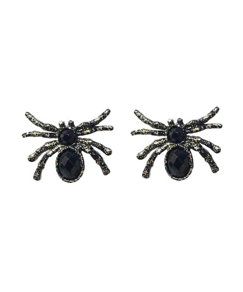 Glha1203 1 X 0.75 In. Glitter Gem Spider Earrings