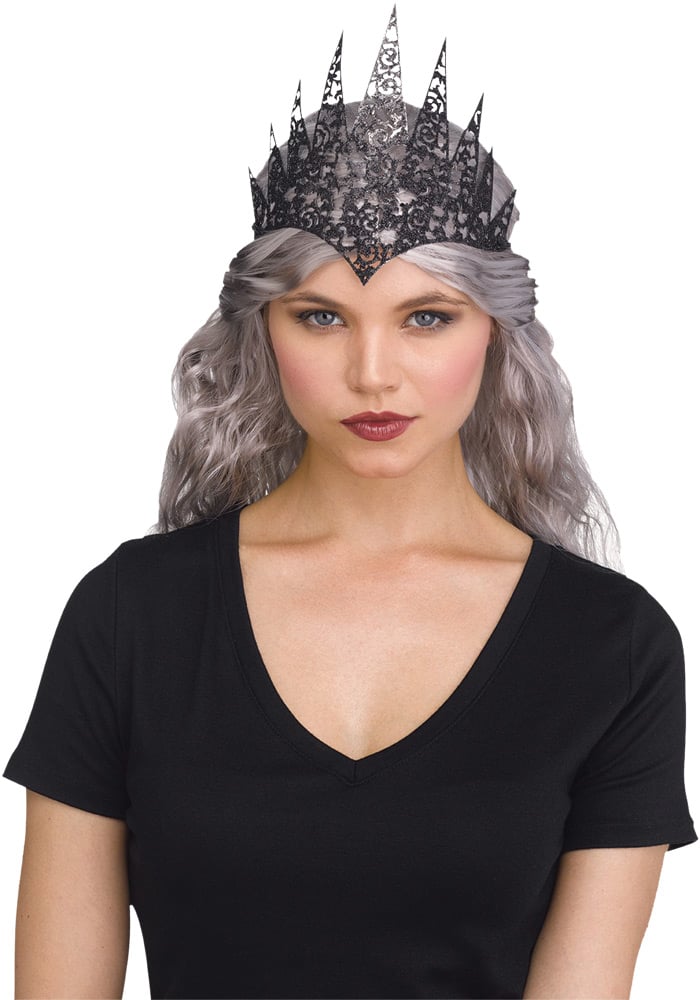 Fw93148bk Flexible Glitter Crown, Black - One Size