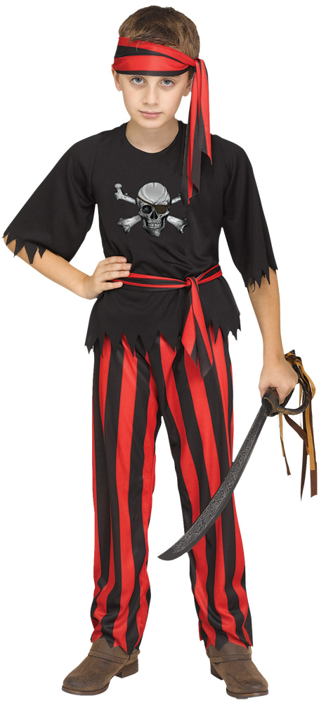 Fw112802lg Jolly Roger Pirate Child Costume, Large 12-14