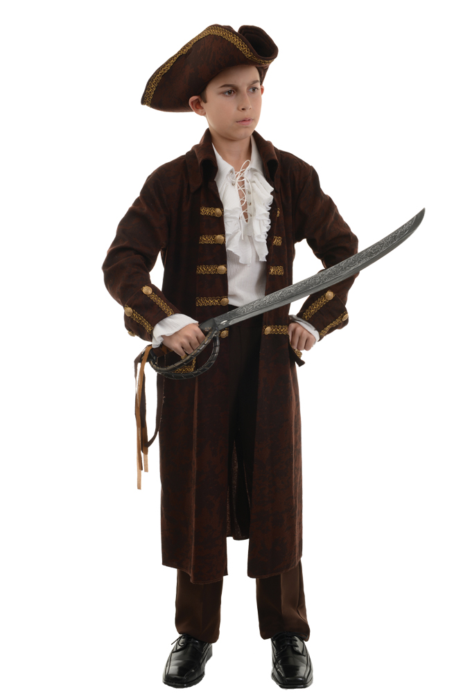 Ur26300sm Pirate Captain Brown Child Costume, Small 4-6