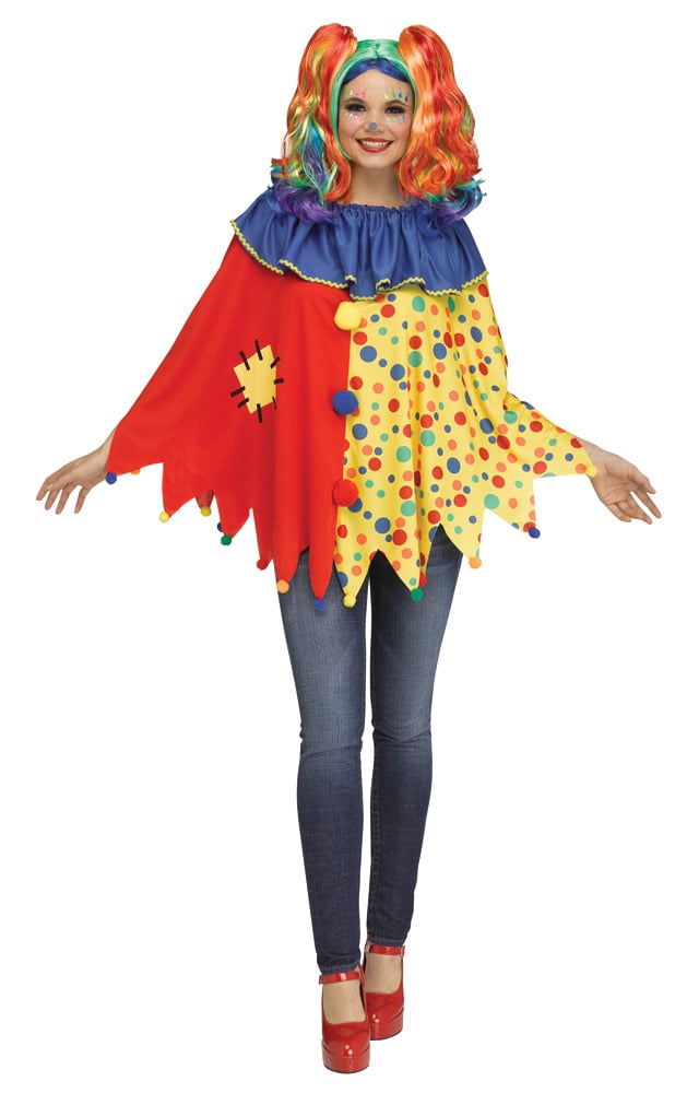 Fw90436m Adult Clown Poncho - Multi Color - One Size