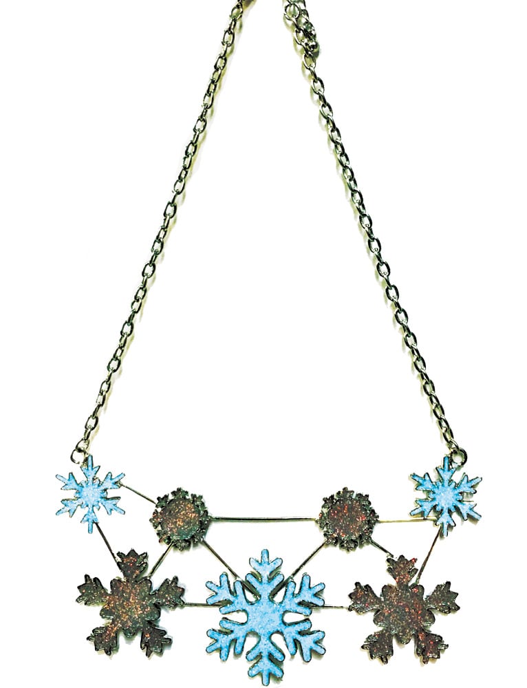 Glha535 Glittery Snowflake Bib Necklace