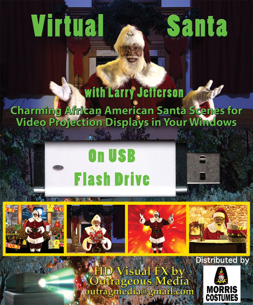 Rv199 Black Virtual Santa Digital Decor