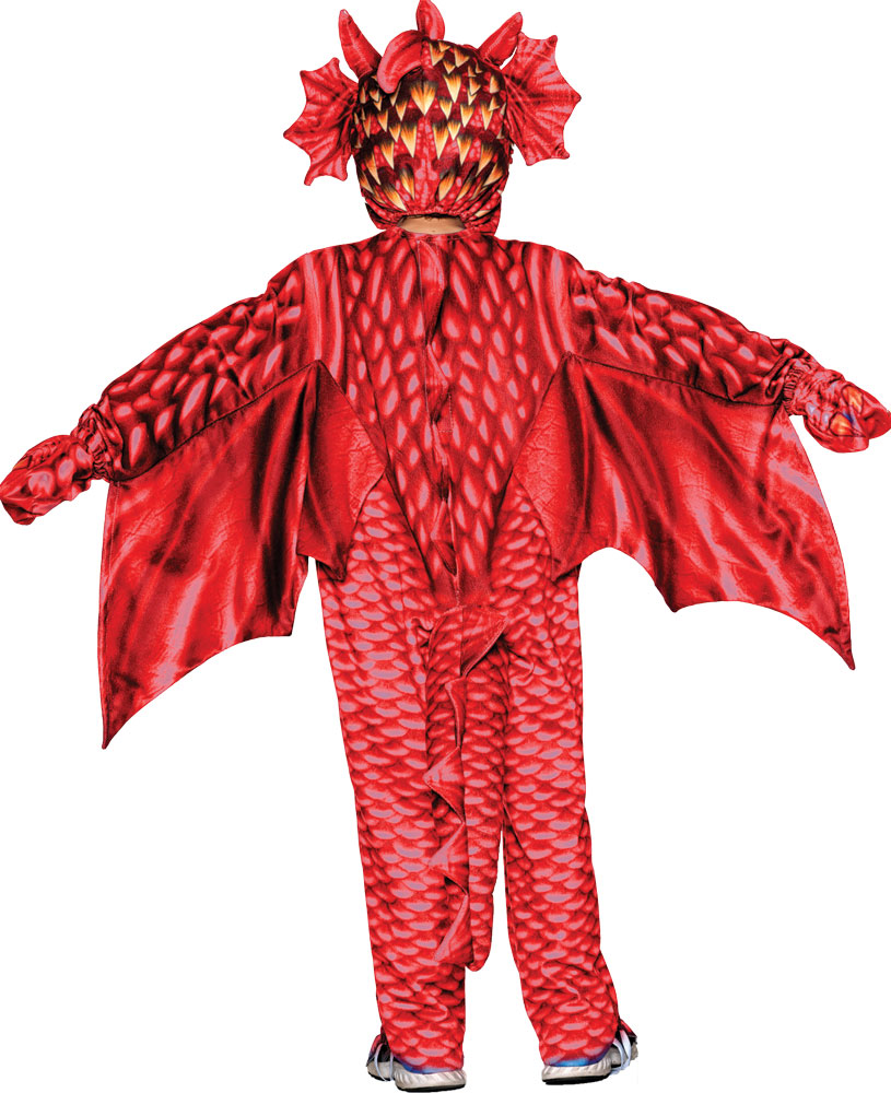 Picture of Underwraps UR20053TLG Dragon Printed Toddler Costume, Red - Large 2-4T