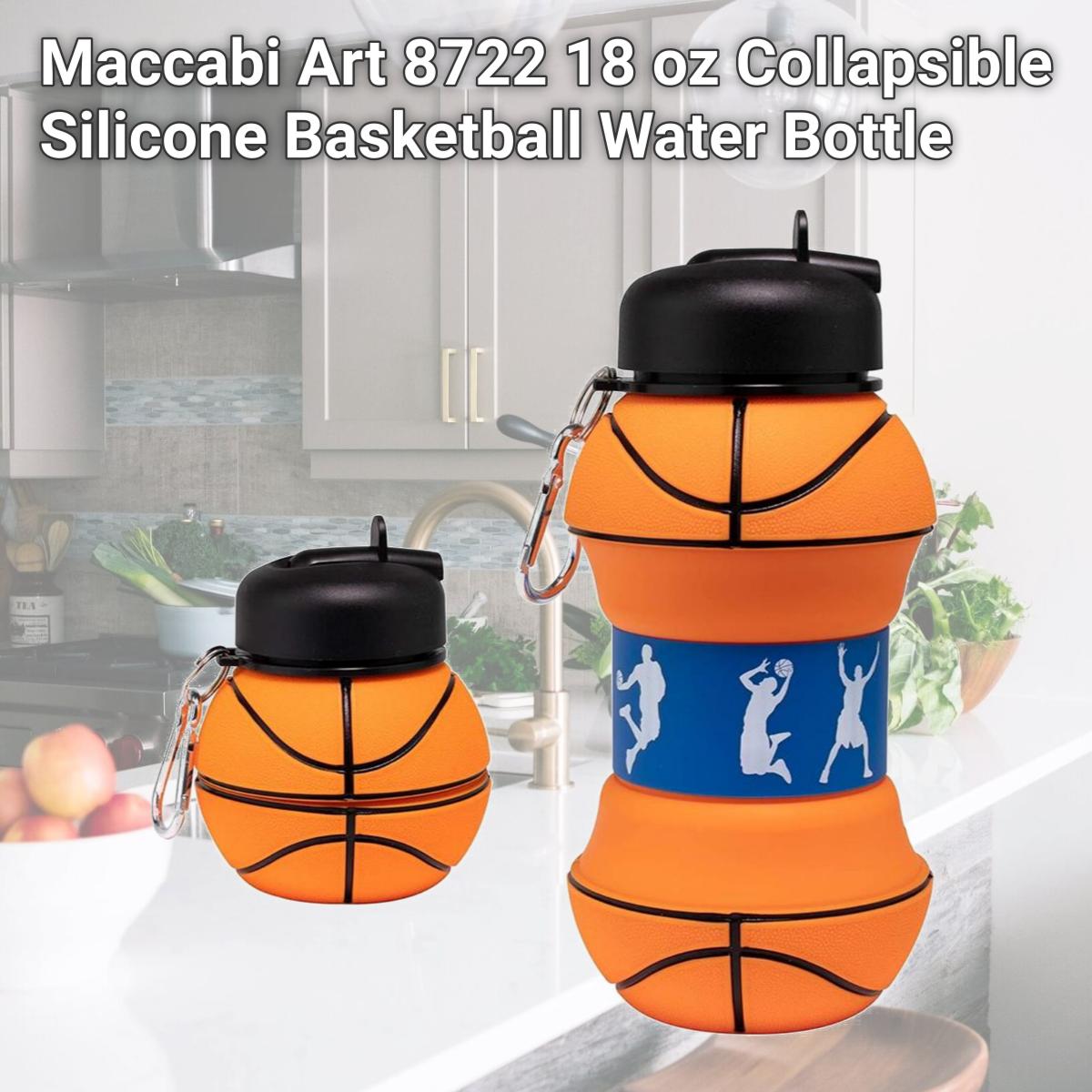 Picture of Maccabi Art 8722 18 oz Collapsible Silicone Basketball Water Bottle