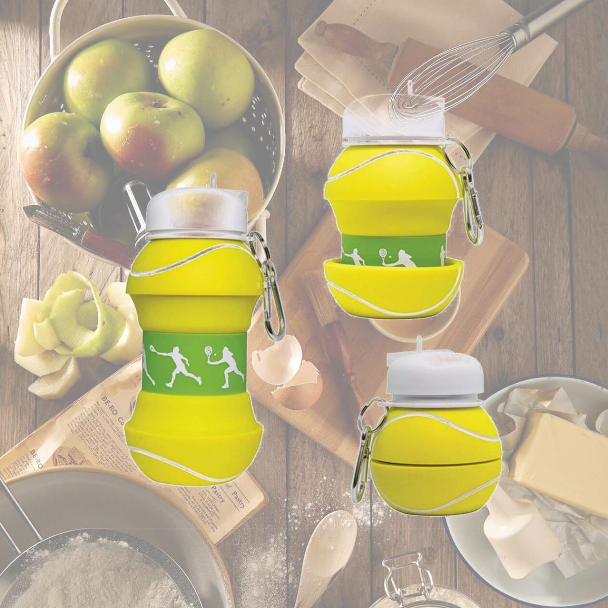 Picture of Maccabi Art 8724 18 oz Collapsible Silicone Tennis Ball Water Bottle