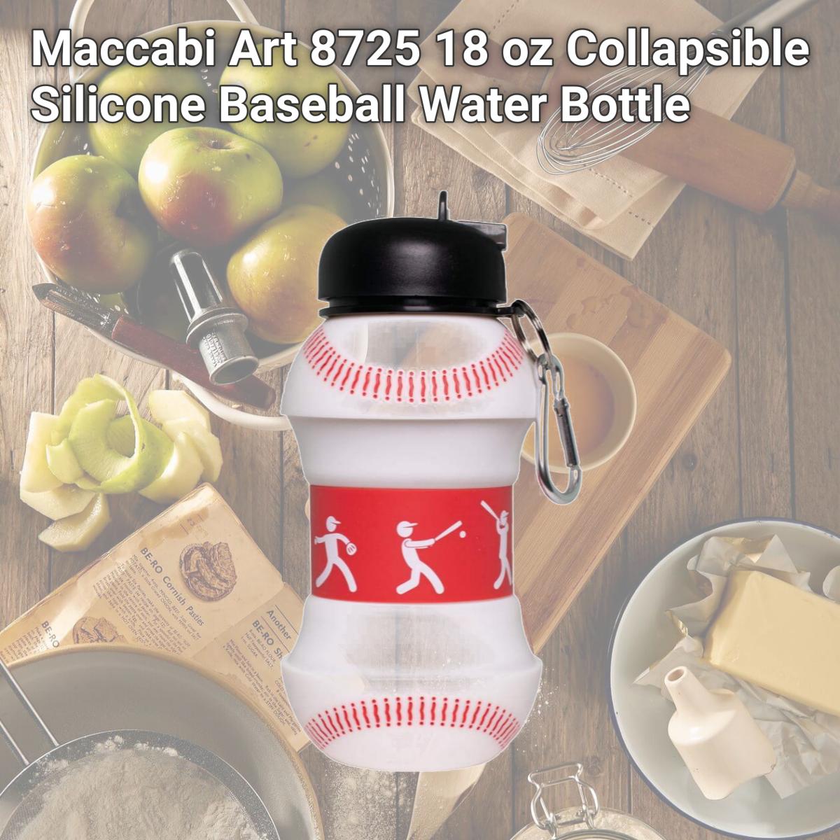 Picture of Maccabi Art 8725 18 oz Collapsible Silicone Baseball Water Bottle