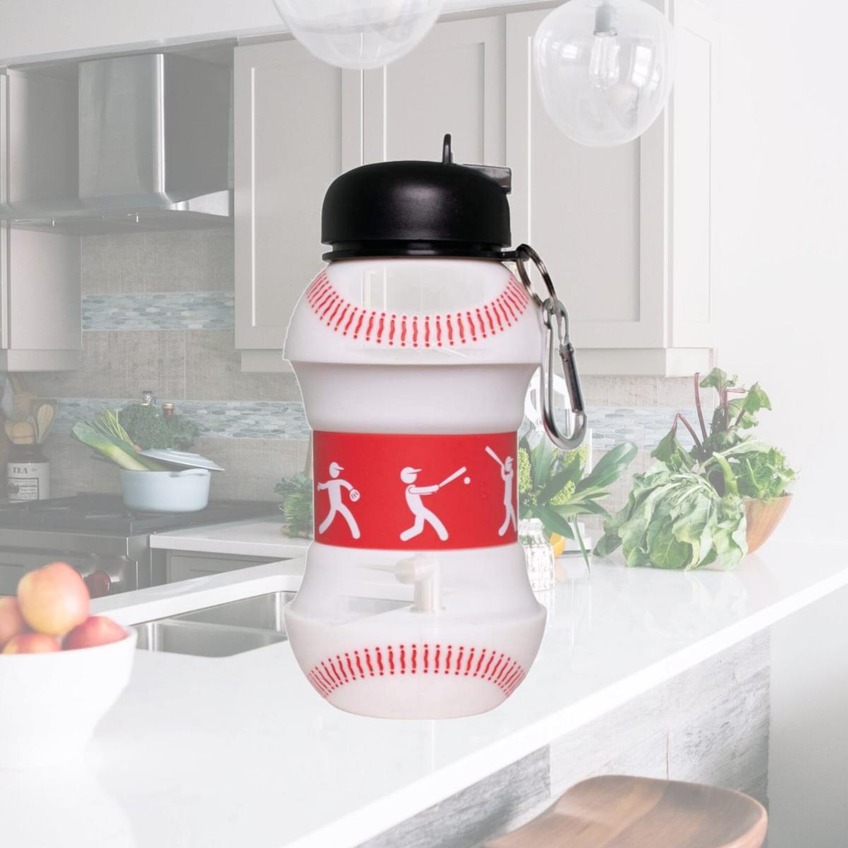 Picture of Maccabi Art 8725 18 oz Collapsible Silicone Baseball Water Bottle