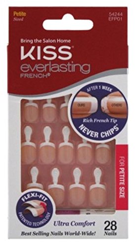 0294608 Kiss Products Everlasting French Petite Nail Kit, Clear Pink, 0.07 Lbs