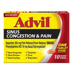 0296538 Advil Sinus Congestion & Pain Coated Tablets