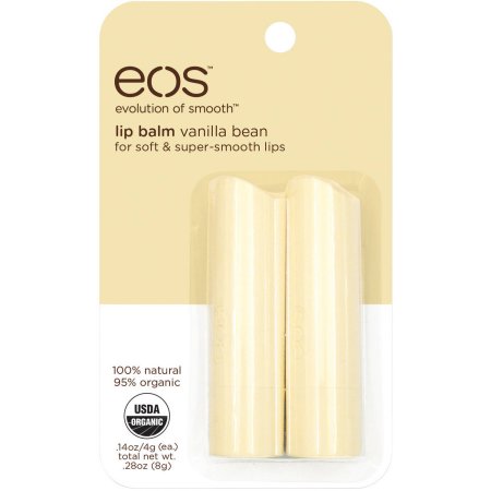 0320005 Eos Vanilla Bean Lip Balm Smooth Stick Set, White - Pack Of 2