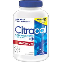0808970 Citracal Calcium Citrate Plus D Maximum Caplets Calcium Supplement, Pack Of 120