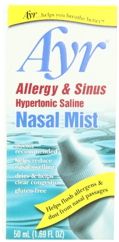 0297917 Ayr Allergy & Sinus Hypertonic Saline Nasal Mist, 1.69 Oz Spray Bottle