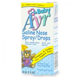 0298018 Ayr Babys Saline Nose Spray, Drops, 1 Fl Oz
