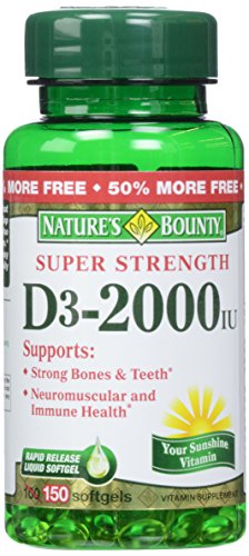 1891332 Natures Bounty Vitamin D3 2000 Iu Softgels Bonus, 150 Count