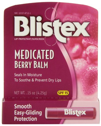 0310433 Blistex Medicated Lip Balm, Spf 15, Berry, 0.15-oz Tubes