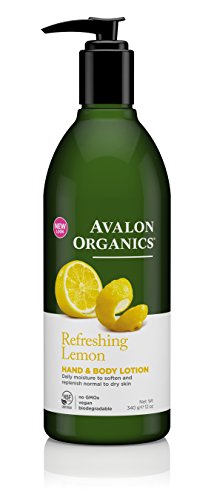 0725684 Bausch & Lomb Avalon Organics Hand & Body Lotion, Refreshing Lemon, 12 Oz