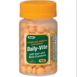 1893386 Rugby Daily-vite Multivitamin Tablets With Iron & Beta-carotene