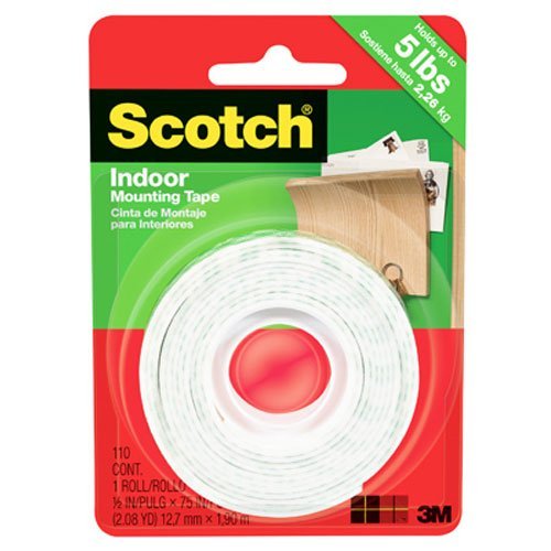 65004208 3m Scotch Permanent Mounting Tape, 0.5 X 75 In.
