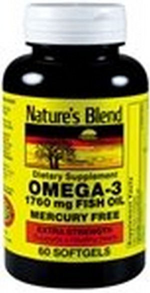 1897500 Natures Blend Fish Oil 1760 Mg Omega 3 Extra Strength - 60 Soft Gels
