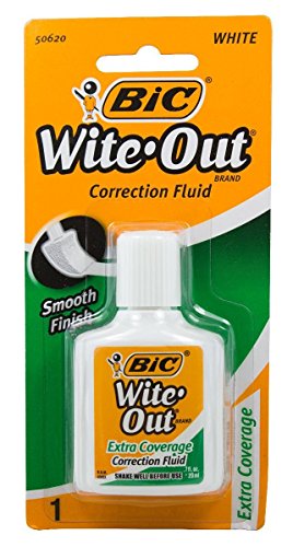 60019207 Bic Wite Out Extra Coverage Correction Fluid, 7 Oz
