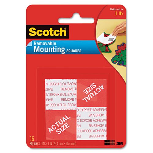 66529207 Scotch Removable Mounting Squares, Grey