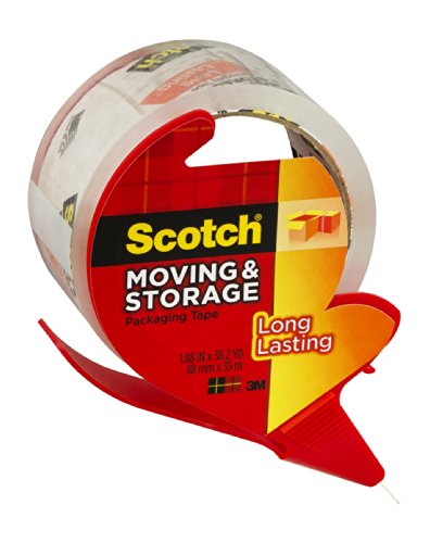 66530000 Scotch Long Lasting Moving & Storage Packaging Tape With Refillable Dispenser, 1.88 In X 38.2 Yard