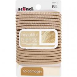 7262191 Scunci Elastics Blond No Damage Hair Ties, Pack Of 18