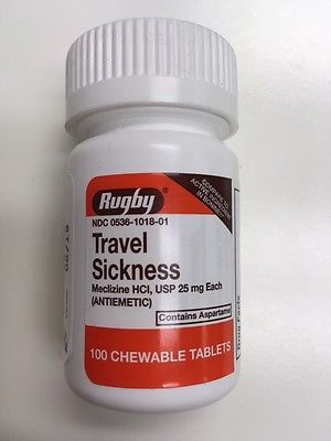 1893963 Rugby Travel Sickness Meclizine Hcl 100 Chewable Tablets