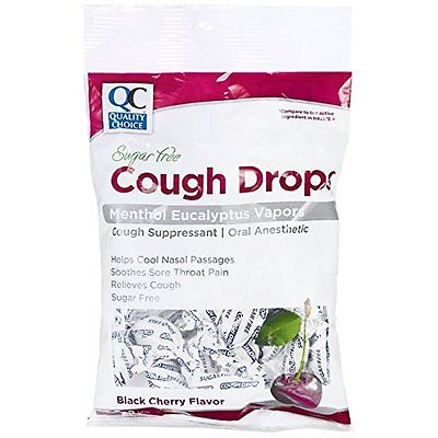 0379654 Quality Choice Cough Drops Black Cherry Sugar Free, 25 Count