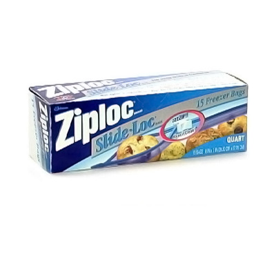 3878171 Ziploc Zipper Freezer Bags, Quart - 15 Count