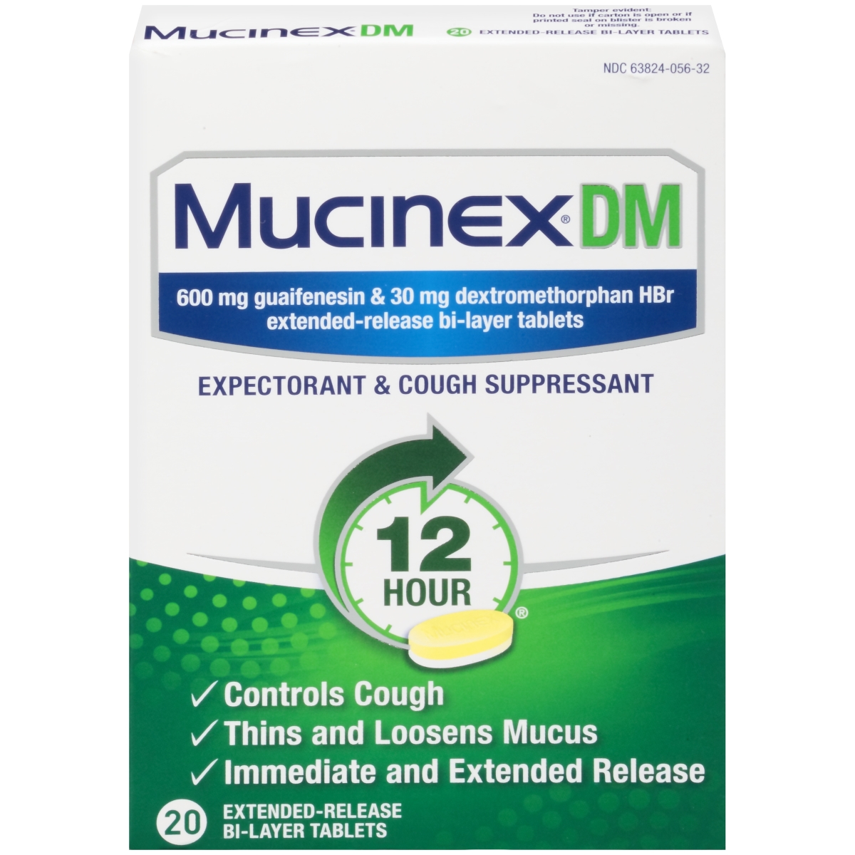0301175 Mucinex Dm Expectorant & Cough Suppressant Tablets, 20 Count