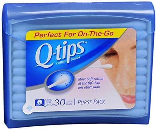 0146536 Q Tips Cotton Swabs Purse Pack For Makeup Application 30 Count