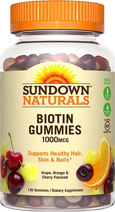 1892657 Sundown Naturals Biotin Gummies Dietary Supplement, 1000 Mcg - 130 Count