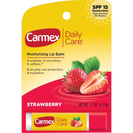 0314293 0.15 Oz Carmex Daily Care Stick Strawberry Spf 15 - Pack Of 12