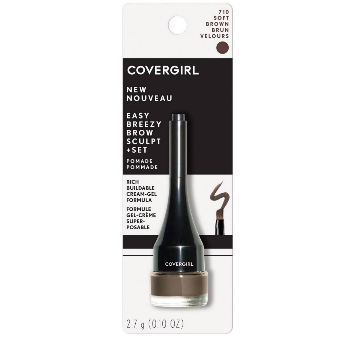 8163448 Covergirl Easy Breezy Eyebrow Sculpt Plus Set Pomade, 710 Soft Brown - Pack Of 2