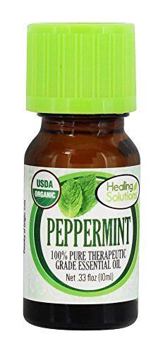 Healing Solutions 1745042 100 Percent Pure Therapeutic Grade Essential Oil Organic Peppermint - 10 Ml - Pack Of 3