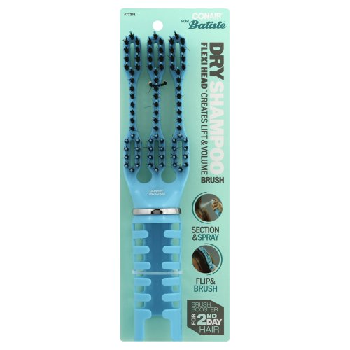 7266553 Dry Shampoo Porcupine Brush With Spray Holder Handle, Sky Blue - Pack Of 3
