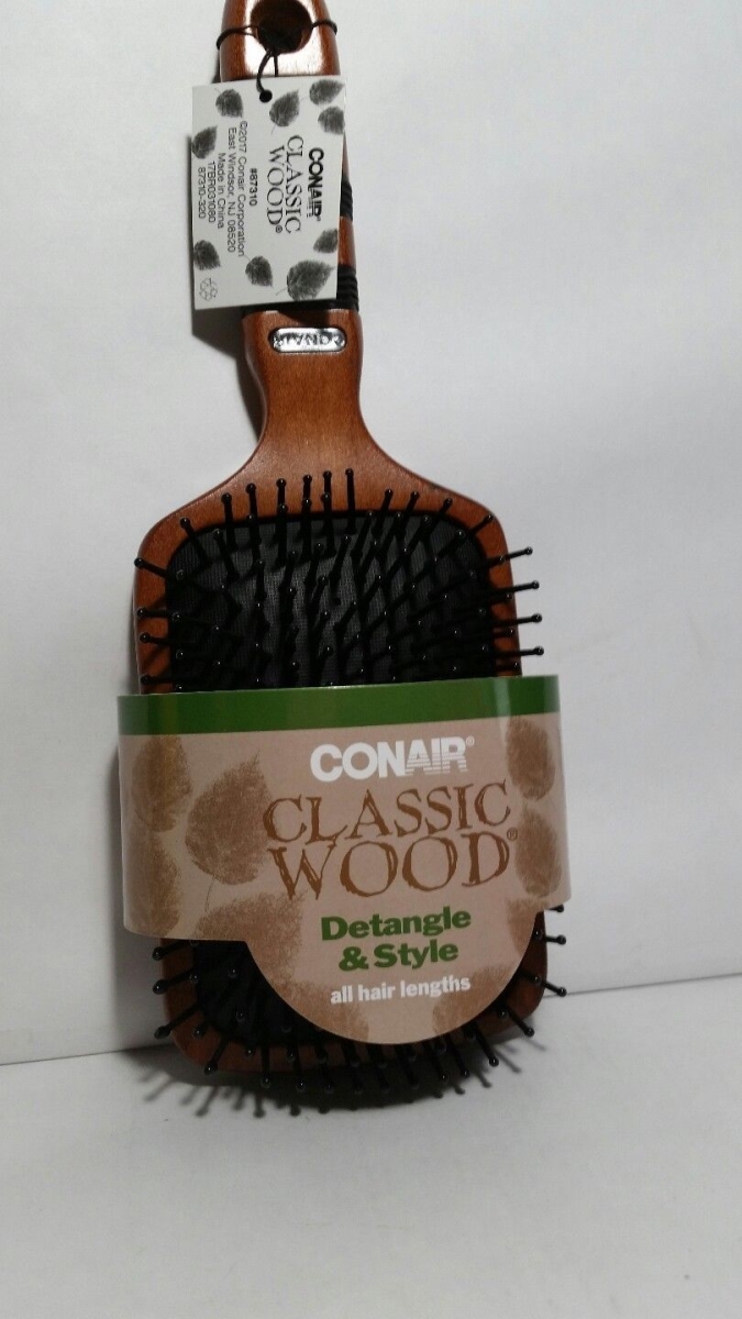 7266618 Scunci Classic Wood Paddle Brush - Pack Of 3