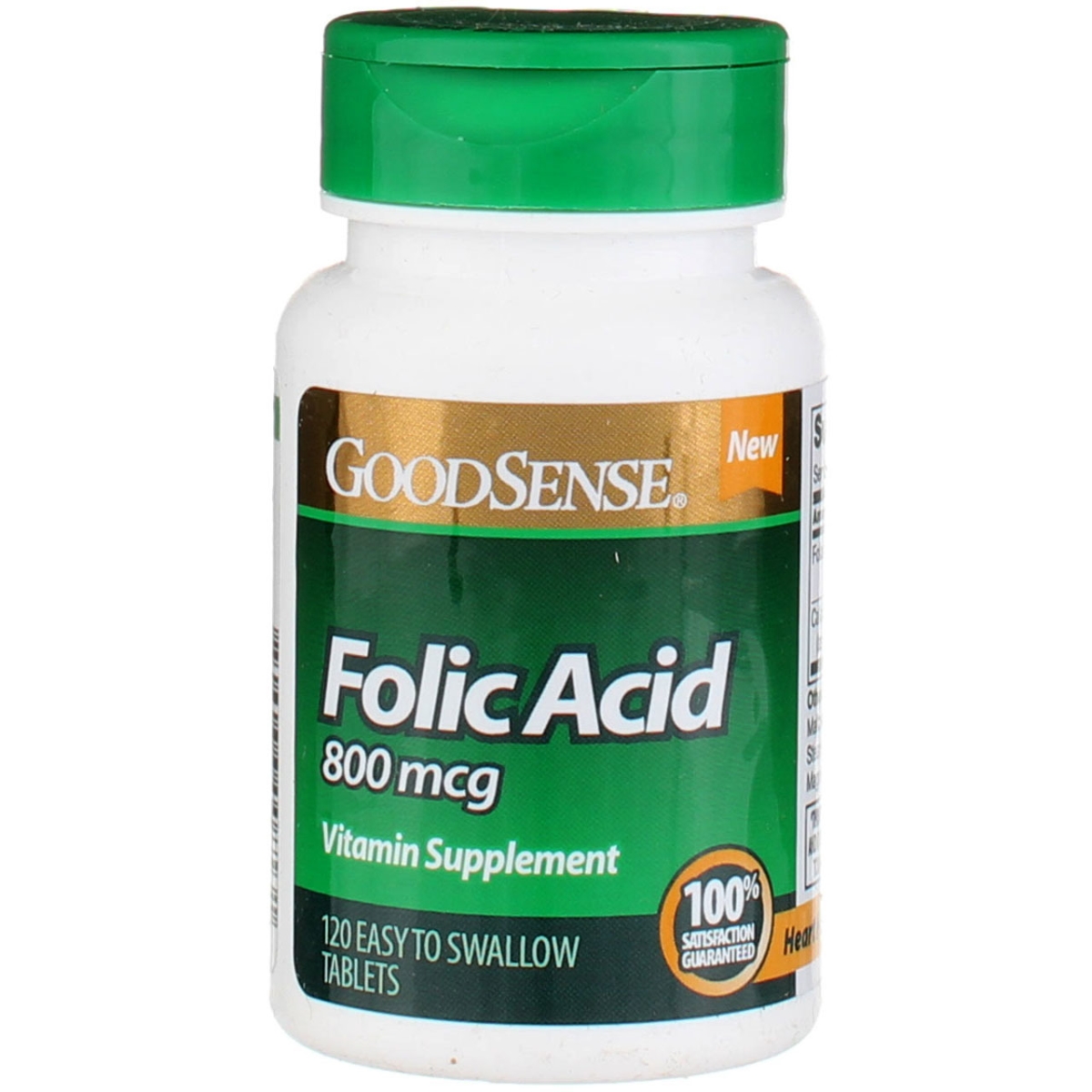 Good Sense 1902199 800 Mcg Folic Acid Supplement Easy To Swallow Tablets, 120 Count