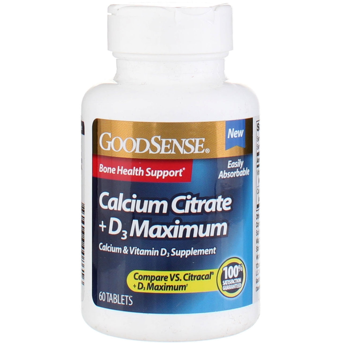 Good Sense 1901672 Calcium Citrate Plus D3 Supplement Tablet - Maximum - 60 Count