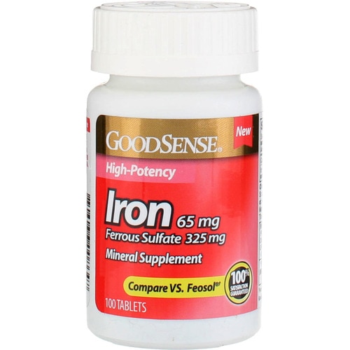 Good Sense 1902393 65 Mg Iron Mineral Supplement Tablets, 100 Count